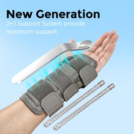 LAFUYSO Wrist Brace for Carpal Tunnel, [New Upgrade] Adjustable Night Wrist Support Brace, Hand Support for Arthritis, Tendonitis, Sprain, Injuries, Wrist Pain (Left Hand-Grey, S/M)