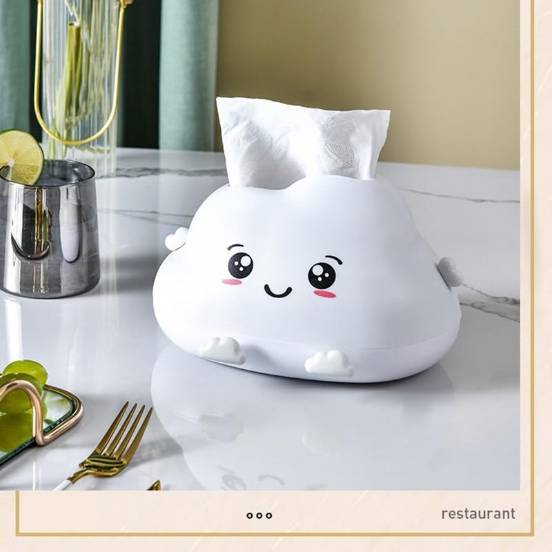 AIMALL Cute Cloud Shaped Plastic Tissue Box 8"x6"x5" Creative Cartoon
