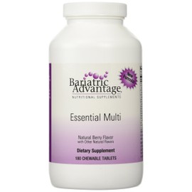 Bariatric Advantage Essential Multivitamin Without Iron - 200 DV of Key Nutrients - Trace Mineral Support - Multivitamins for Bariatric Patients - Berry - 180 Tablets