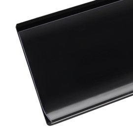 Pro Painter 50 Pack Self Adhesive 1.25'H Shelf Strip Price Tag Holder for Plastic, Metal and Wood Gondola Shelf, Clear Plastic Front/Black Back Sign Holder