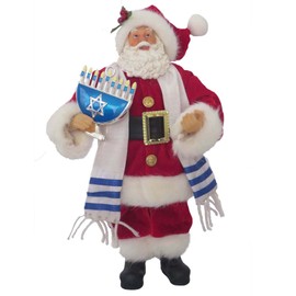 CC Christmas Decor 12" Santa Claus Hanukkah Figurine