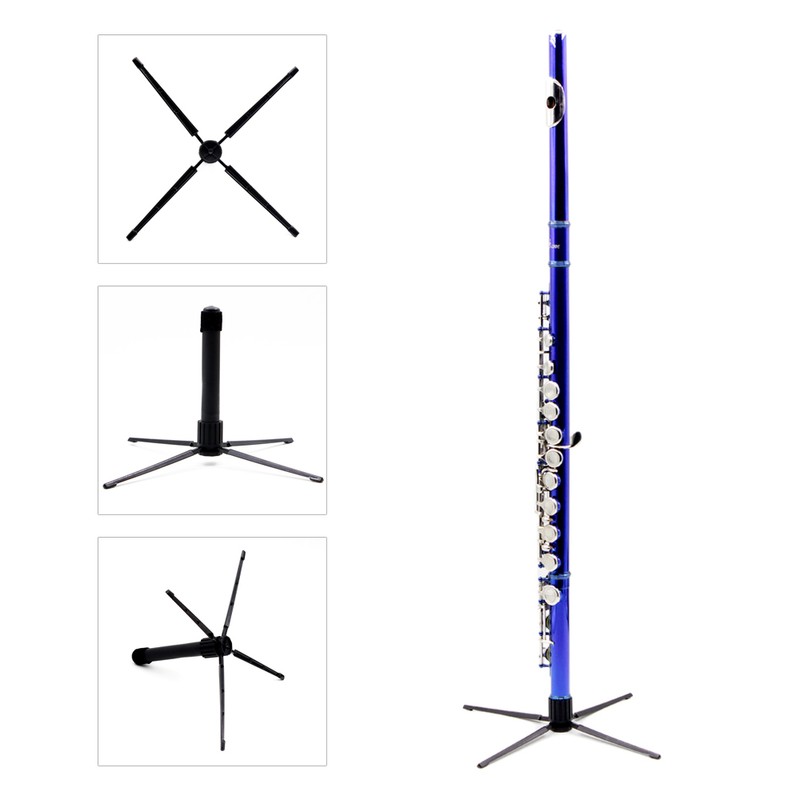 Western Concert Flute Tripod Holder Stand with 4 Metal Legs