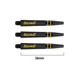 RED DRAGON Luke Humphries Coolhand Nitrotech Dart Stems (Shafts) – Black Short - 2 Sets Per Pack (6 Dart Shafts in total)