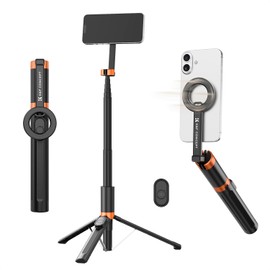 K&F CONCEPT MS-18 Selfie Stick, Smartphone Tripod, Compatible with Magasfe, 70.9 inches (180 cm), Magnetic Smartphone Stand, 11.8 oz (322 g), 11.8 inches (27.5 cm), Foldable, Lightweight, Compact