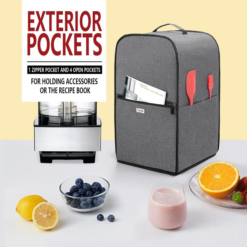 Luxja Food Processor Cover Compatible with Cuisinart and Hamilton Beach
