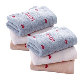 Face Towels, Colorful Polka Dots, Set of 4, 100% Cotton, Fluffy, Soft, Skin-friendly, Fast Absorption, Quick Drying, Durable, Breathable, Fade Resistant, Low Shedding