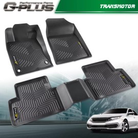 transmotor2013 Fit For 2016-2021 Honda Civic Coupe/Sedan TPE Floor Mats Waterproof Liners