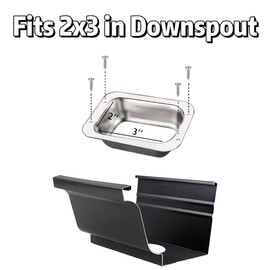 ApxRoufin 2" x 3" Rain Gutter Downspout Drop Outlet Aluminum K Style, Connector for Downspout Gutter Drain Pipe Fittings, Roof Rain Water Catching System Parts & Accessories in Summer. (2 Packs).