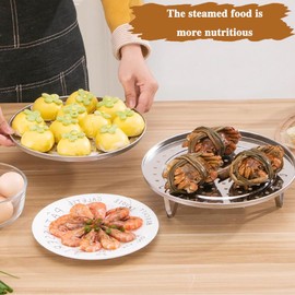 Steaming Rack Household Stainless Steel Cooking Ware Thickened Steaming Rack Stand (7.8 inch)