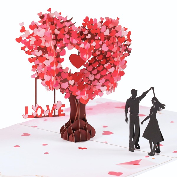 SISTIMON Valentines Day Pop Up Card, 3D Love Tree Hearts