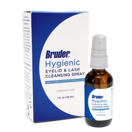 Bruder Hygienic Eyelid Solution Spray - Non-Irritating Pure Hypochlorous in saline, Calm, Skincare, Daily Use Eyelid and Lash Cleanser, Eye Cleansing Spray (30mL)