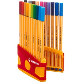 Fineliner - STABILO point 88 - ColorParade - Pack of 20 - Assorted Colours with Hanging Loop
