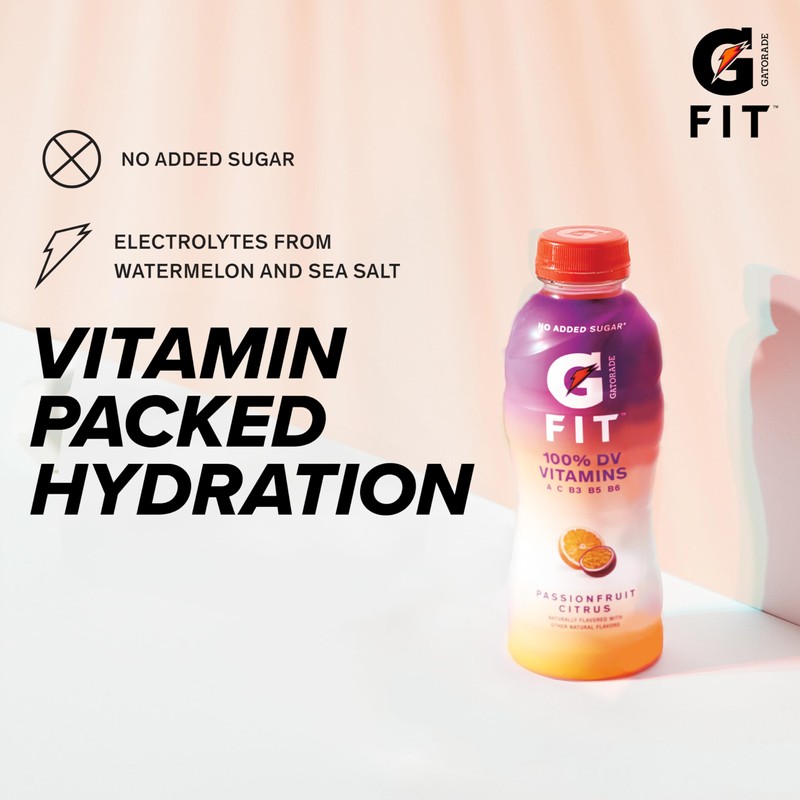 Gatorade Fit Electrolyte Beverage, Healthy Real Hydration, Watermelon Strawberry, 16.9.oz