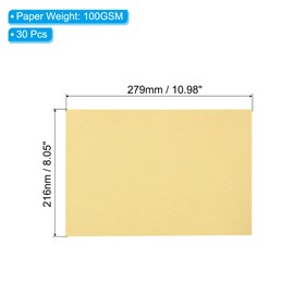 PATIKIL 30 Sheets Vellum Paper 8.5x11inches, Printable Translucent Paper 100GSM Colored for Invitations Laser InkJet Printing Card Making Crafting Wedding Tracing, Gold Tone