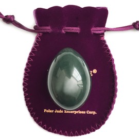 Polar Jade Undrilled Jade Egg Made of Nephrite Jade, for Beginner & Intermediate Users for Strengthening Pelvic Floor Muscles for Better Bladder Control, Large Size 50x35mm