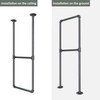DIYHD 2 Tier Ceiling Mount Black Shelf Bracket,U Shape Pumbing