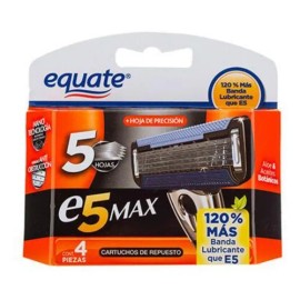 Cartuchos Equate Para Rasuradora 4 Unidades Lubricados
