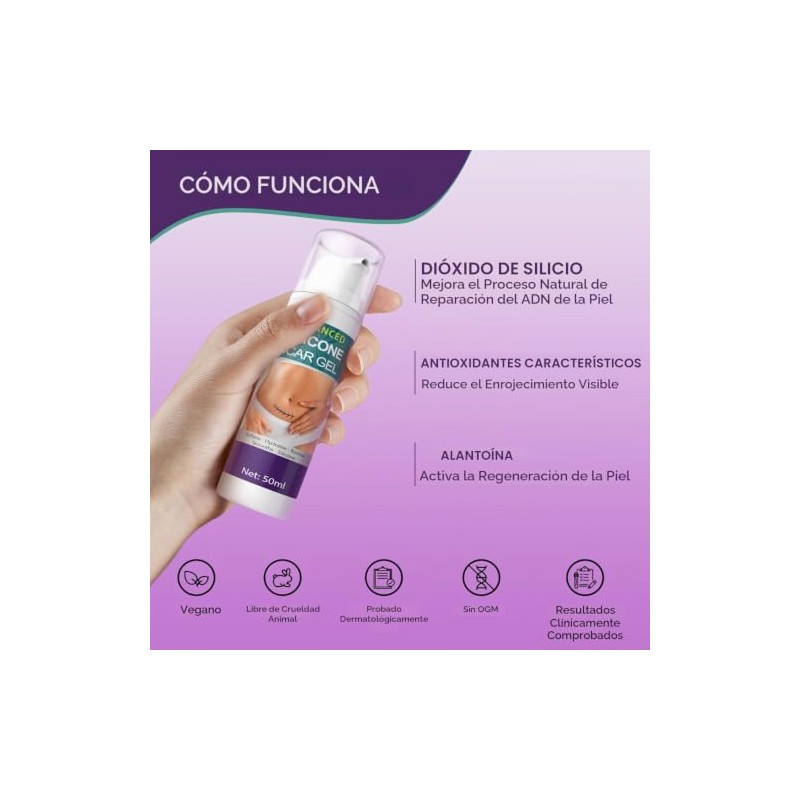 Crema Silicona Cicatrices Gel Tratamiento Avanzado Eliminar Estrías Antiguas Recientes
