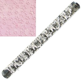 Texture Embossing Acrylic Rolling Pin (Stars 6")
