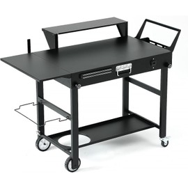 Grill Cart for Blackstone 22 Inch Griddle, 31" Tall Foldable Outdoor Griddle Table with Wheels, BBQ Prep Station with Side Shelf, Bar Top Shelf & Lower Storage