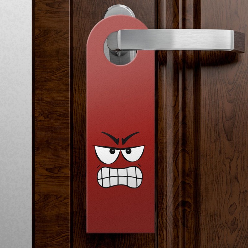 Love Face or Evil Face Door Hanger Angry Friendly Faces