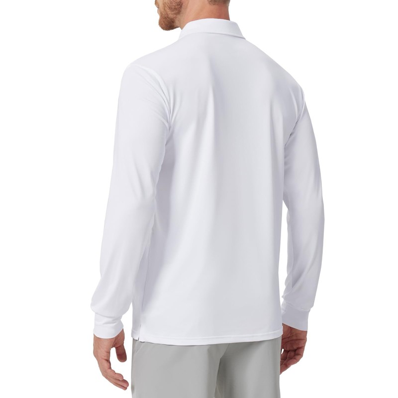 NAVISKIN Men's Long Sleeve Polo Shirts Golf Shirts Quick Dry
