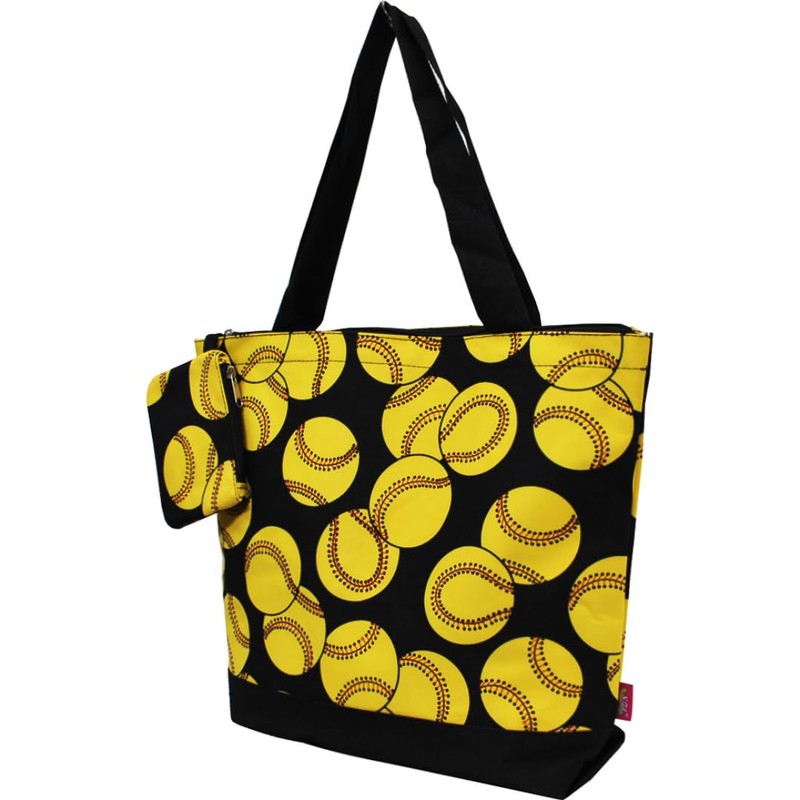 NGIL Medium Top Zipper Closure Canvas Tote Bag with Attached