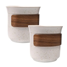 Espresso Cups Set of 2, 190 ml, Ceramic Coffee Cups without Handle, Thick-Walled Mocha Cups for Espresso, Cortado, Doppio, Dishwasher Safe & Gift Idea