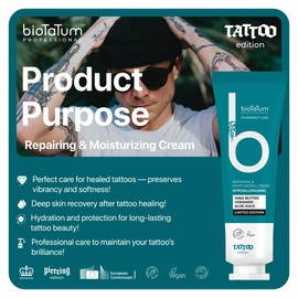 bioTaTum Tattoo After Care Cream 20ml. - Tattoo Moisturiser - Post Tattoo Care - Skin Moisturiser Cream - Tattoo Aftercare Vegan - Refresh Ink & Fresh Tattoo Healing