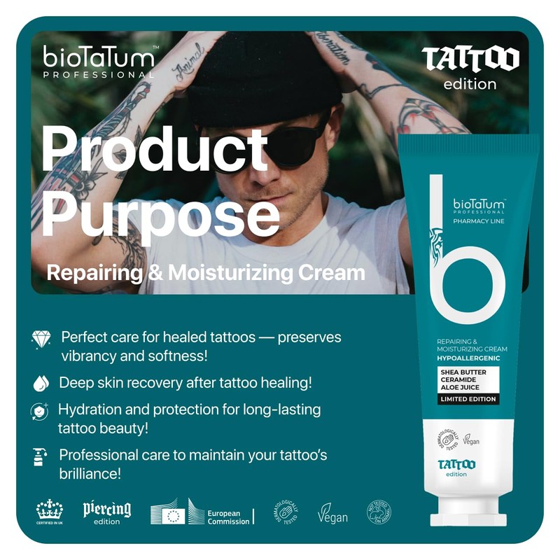 bioTaTum Tattoo After Care Cream 20ml. - Tattoo Moisturiser -