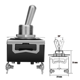 Toggle Switch 12V, Heavy Duty 120V SPST ON Off Rocker Switch, 2 Pin SPDT Marine Toggle Switches Waterproof 15A 250V 20A 125V(6 Pack)
