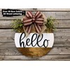 Hello Wreath with Stripe for Front Door Year Round Hanger