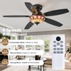 Yanokooe Tiffany Ceiling Fans with Lights - 48" Ceiling Fan