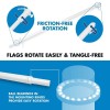 G128 Combo Pack: 6 Ft Tangle Free Spinning Flagpole (White)