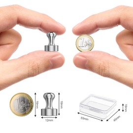 Avesteir Pack of 28 Neodymium Magnets Extra Strong 12 x 16 mm, Neodymium Magnets Small with Storage Box, Mini Magnets for Magnetic Board, Pegboard, Notice Board, Fridge, Conical Magnets, Music Magnets