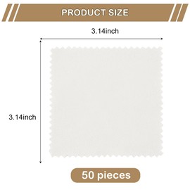 PUPPYSEW 50PCS Jewelry Cleaning Cloth Sterling Silver Cleaner Cloth Polishing Cleaning Cloth for Jewelry, Gold, Brass, Silverware, Coin, Ring, Watch Glasses and More (White)