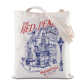 The Red Pearl Tote Bag JLA Bookish Reusable Shopping Bag Armentrout Shoulder Bag Bookworm Handbag, beige