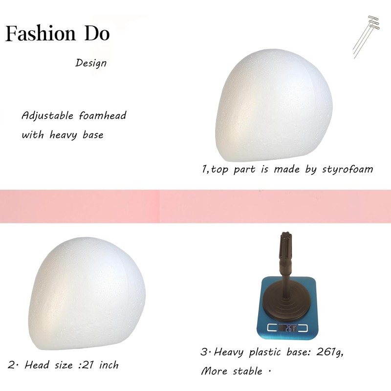 Soporte ajustable para peluca (AD02-White Egg)