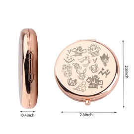 WUSUANED Funny Anime Inspired Makeup Mirror Anime Character Lover Gift Cartoon Monkey Gift Game Fan Gift (Funny Anime Monkey Mirror)