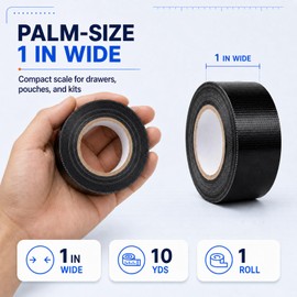 Mini Duct Tape, White Duct Tape Heavy Duty Waterproof Repairs, 1'' X 10 Yd