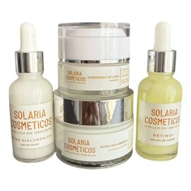 Kit Facial Solaria Cosméticos Ácido Hialurónico Antiedad
