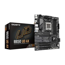 GIGABYTE B650 UD AX (rev. 1.0) AM5 LGA 1718 AMD B650 ATX DDR5, PCIe 4.0 M.2, PCIe 4.0, USB 3.2 Gen2x2 Type-C, Wi-Fi 6, GbE LAN, Q-Flash, EZ-Latch (Renewed)