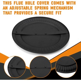 6719900 Adjustable Flue Stopper Cover Cap Replacement fits 4" - 8" Furnace Tube Flue Wall Opening, Chimney Stove Pipe Hole Cover, Wall Decor Covers BM0026 BM0353, 1 Pack