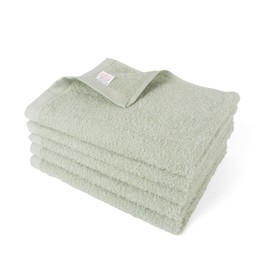 Oruta Senshu Towels, Face Towels, Set of 5, Thin, Quick Drying, Cotton, Sunmare, Commercial Use, Made in Japan, Room Drying, Easy to Dry, Daily Use, 13.4 x 33.5 inches (34 x 85 cm), Green