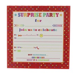 4Ucards 10x Surprise Party Invitations Join us to Celebrate - Shhh! Keep it a Secret - Birthday or Any Occasion