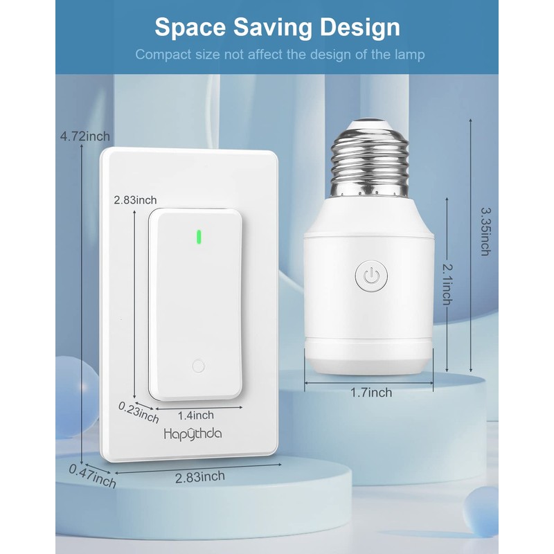 HAPYTHDA Remote Control Light Socket for 500W E26/E27 Bulb Base