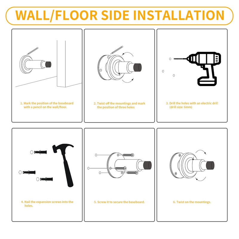 TOPTAKE Door Stoppers - Heavy-Duty Adjustable Stoppers for Bottom, Top,