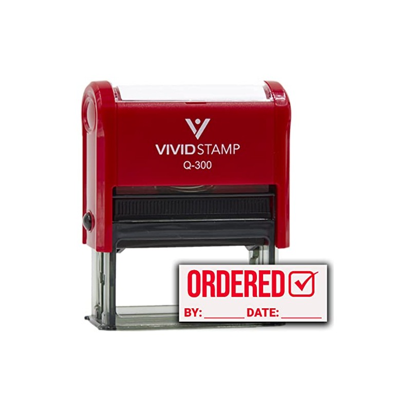 Ordered by Date (Order Complete) Self Inking Rubber Stamp (Red