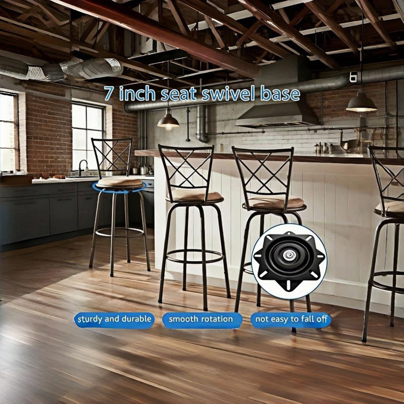 7inch Heavy-Duty Bar Stool Rotating Base Replacement, 360 ° Square