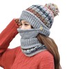 FANZERO Womens Girls Knit Beanie Scarf Mask Set Soft Warm
